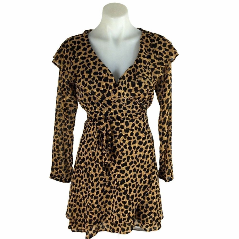 Free People Frenchie Leopard Print Wrap Dress